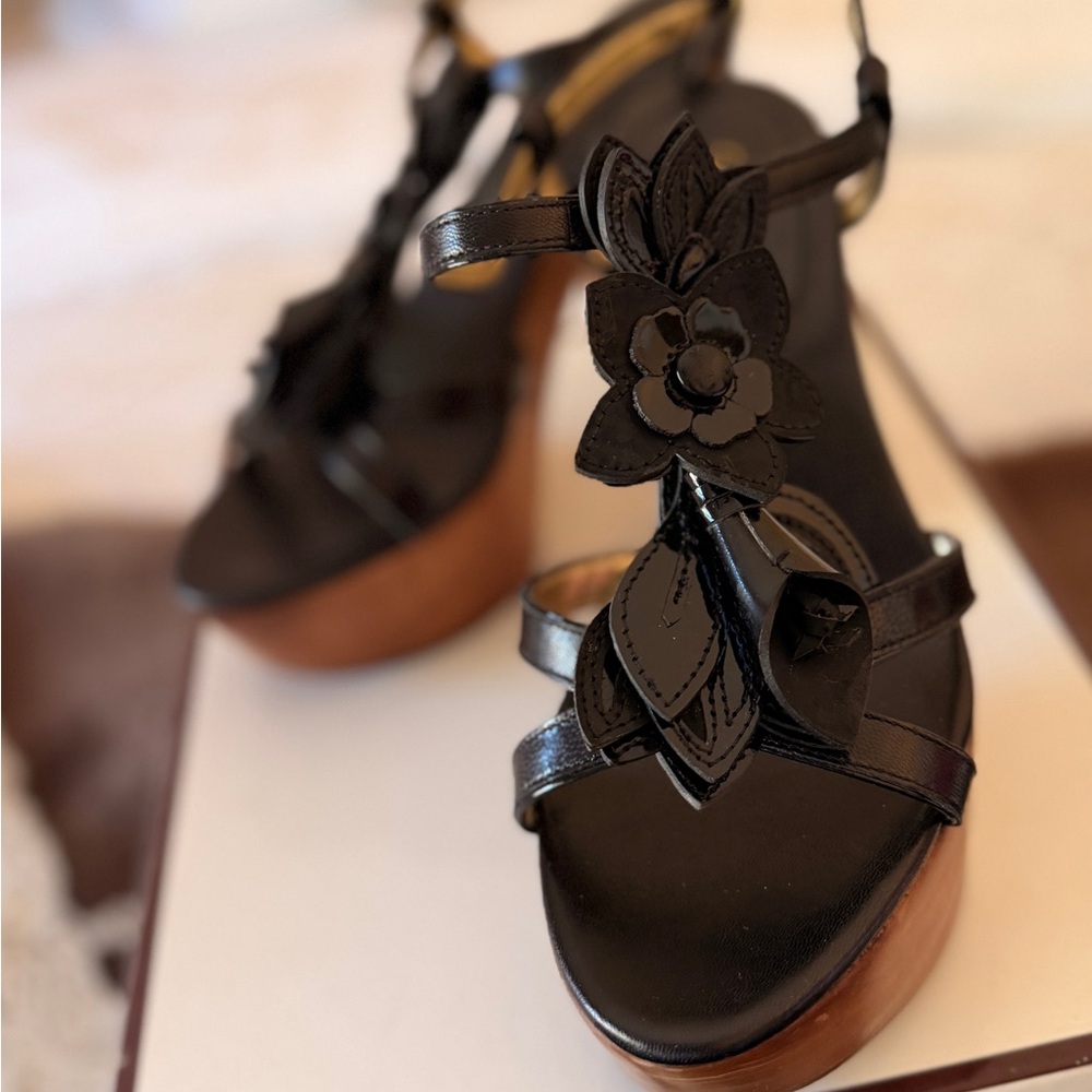 Coach Black Floral Women's Sandals